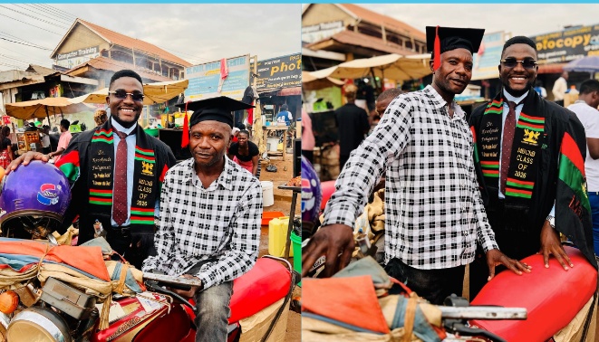 Medical Doctor Jubilates With Motorcycle Taxi-riding Dad At Graduation